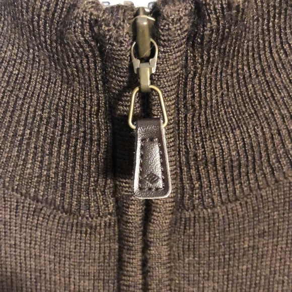 Men’s Joseph Abboud Extra Fine Brown Merino Wool 1/4 Front Zip Sweater Size XXL - Picture 7 of 11